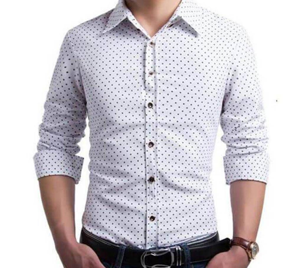 White Ball Printed Shirt For Men