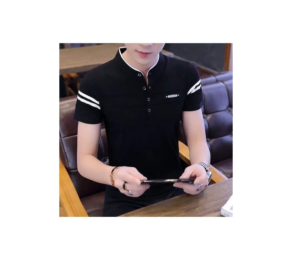 Mens Polo T-shirt Black 2