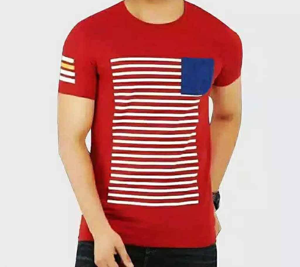 Stripe Menz Round Neck T-Shirt