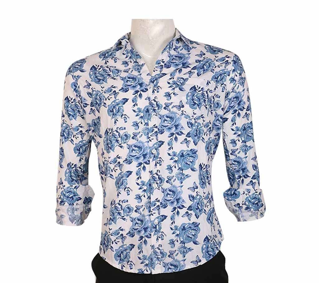 Rose Print Slim Fit Shirt