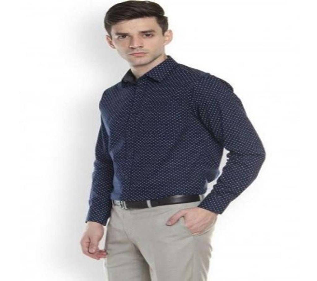 Mens printed navy blue shirt