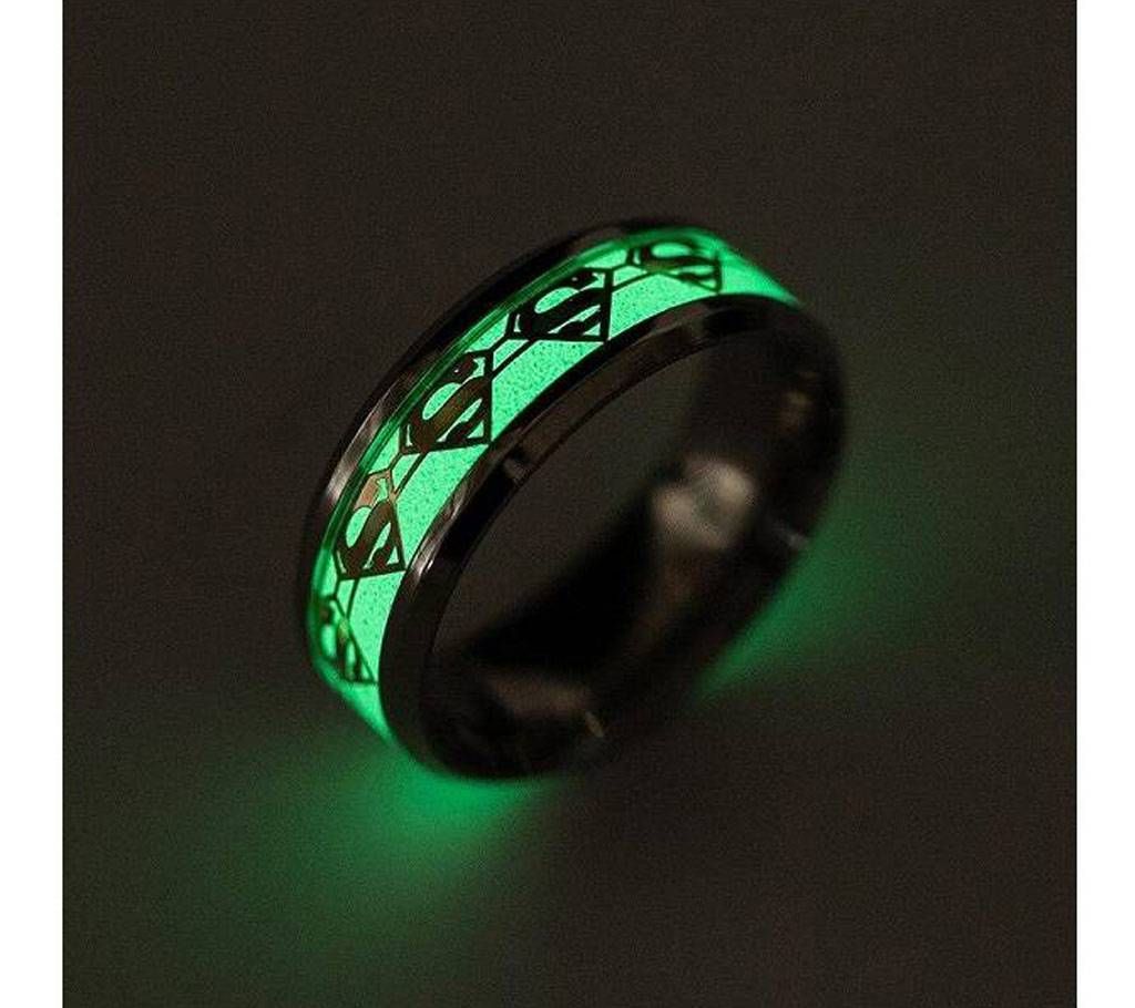 Fashion Glowing Superman ring men