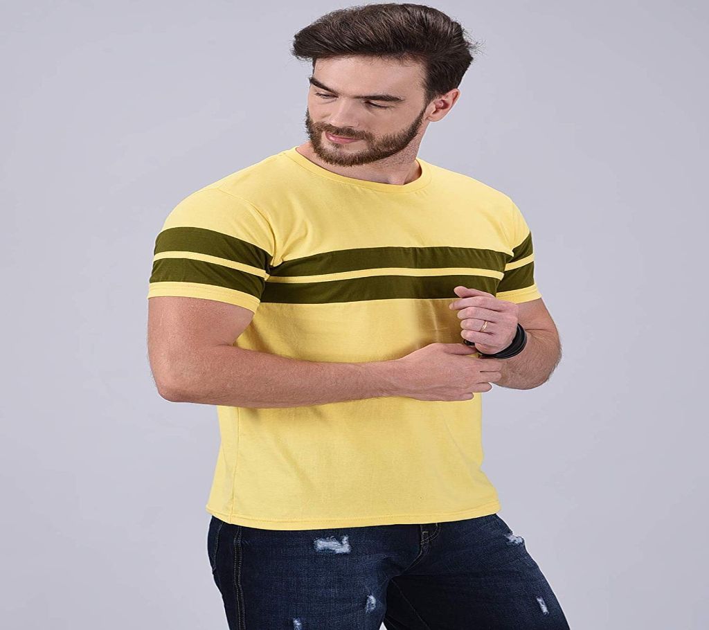Yellow Short Sleeve T-Shirt For Men