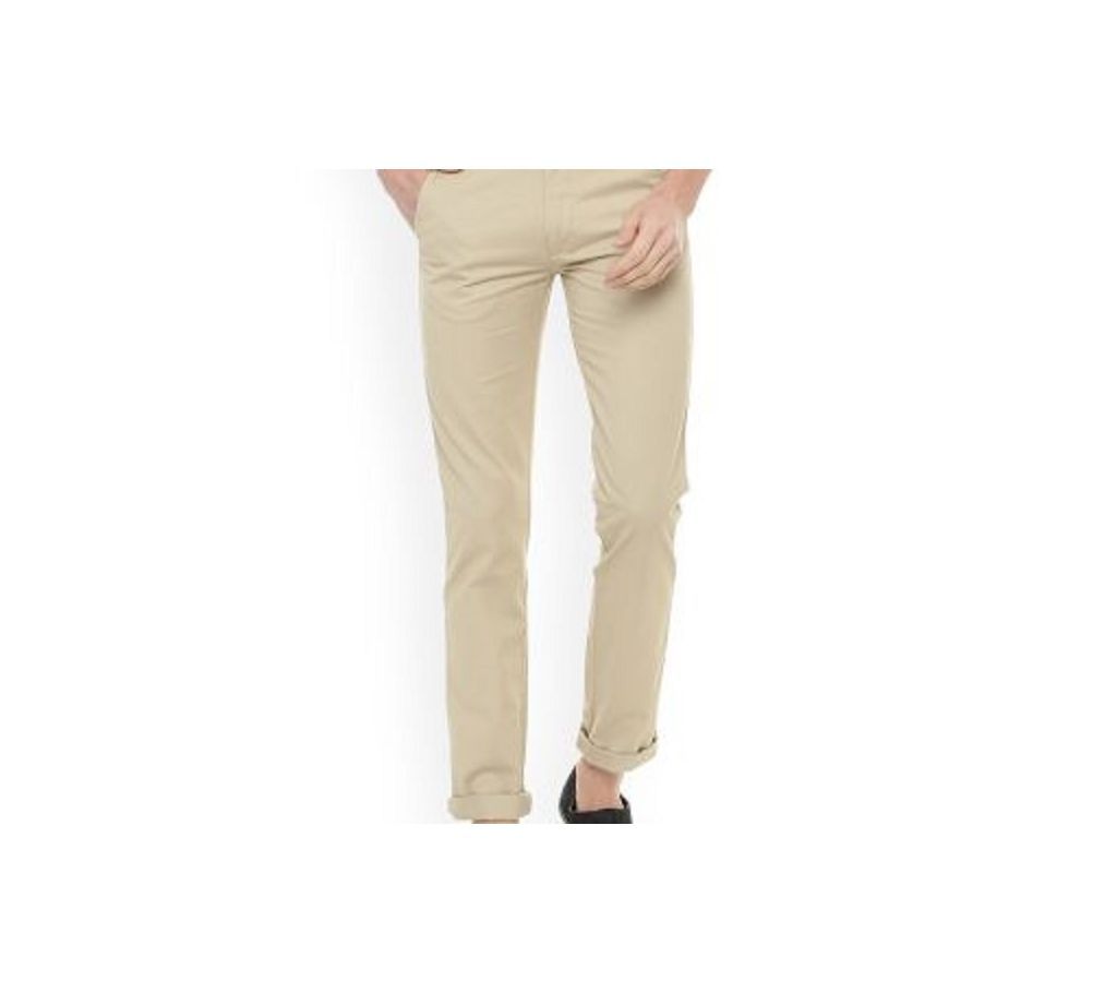 White Cream Slim Fit Gabardine Pant