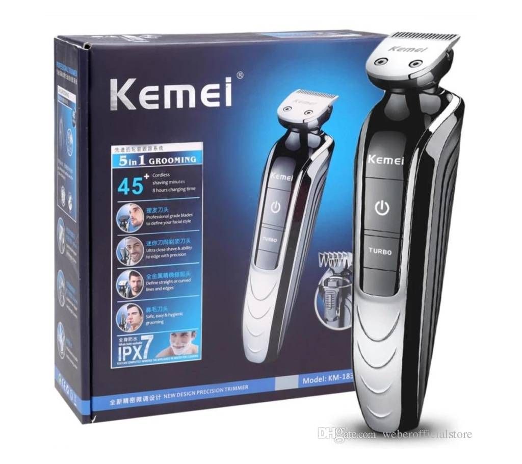 KM-1832 5in1 Washable Electric Shaver - Black