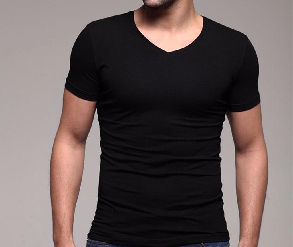 V neck cotton t-shirt