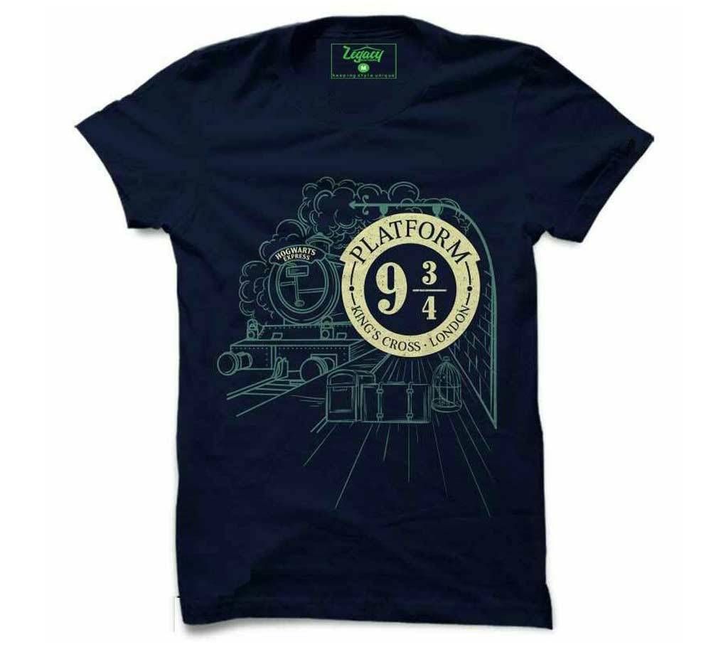 Summer T-shirt Navy Blue with Platform 934 Design