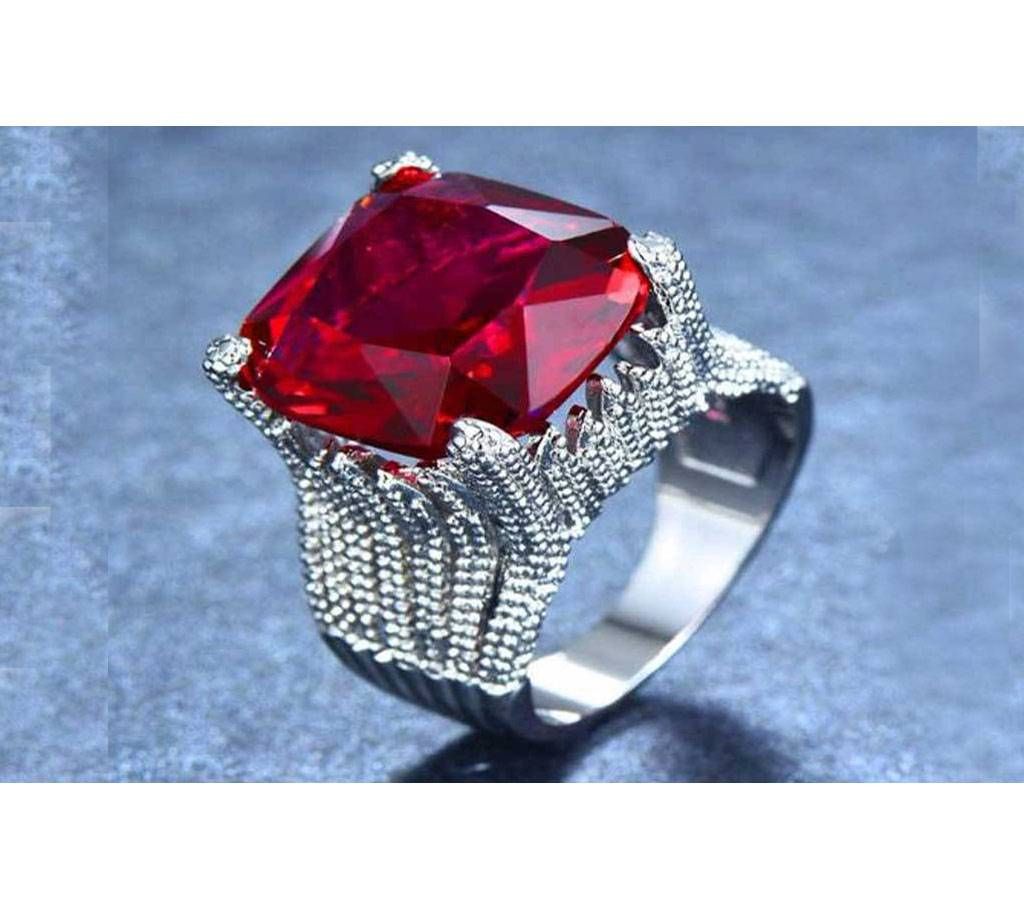 Gorgeous Large Red Stone Ring For Men