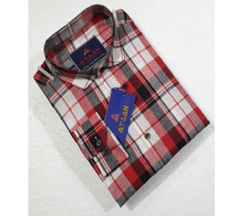 Red Check Full Sleeve Causual Shirt For Men
