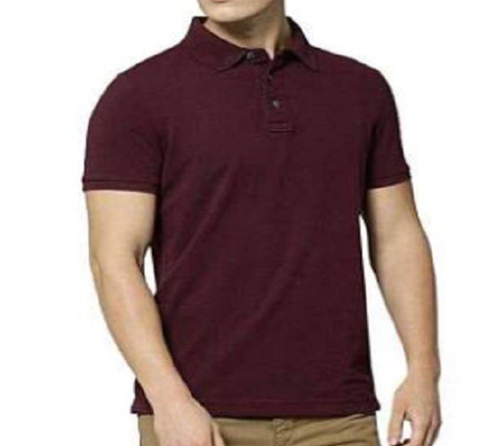 Mens New Casual Half Sleeve Polo t-Shirt For Men maroon color