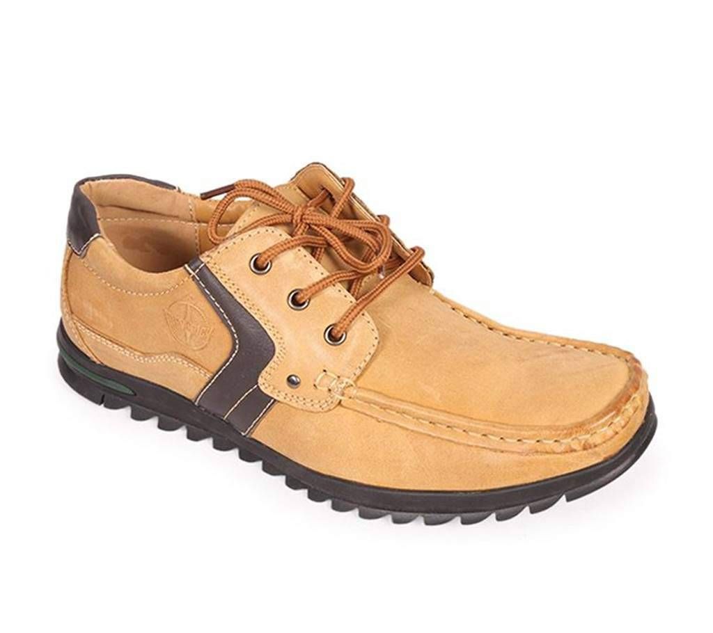 Maverick Men's Beige Smooth Leather Casual Shoe

