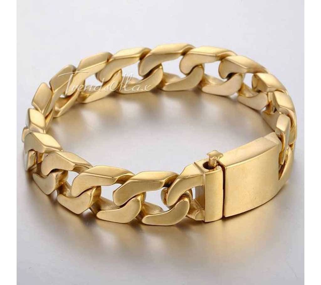 Golden Stainless Steel Mens Bracelet