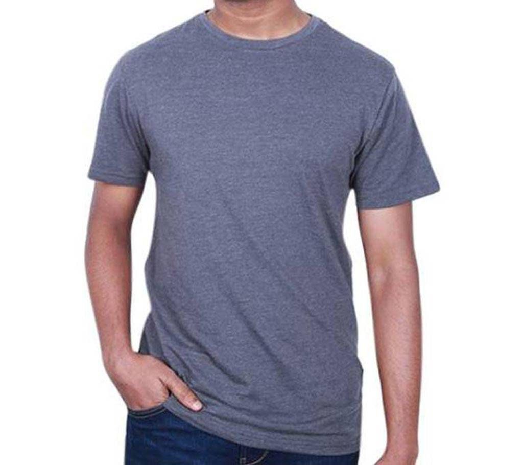 Grey Cotton Short Sleeve T-Shirt for Men