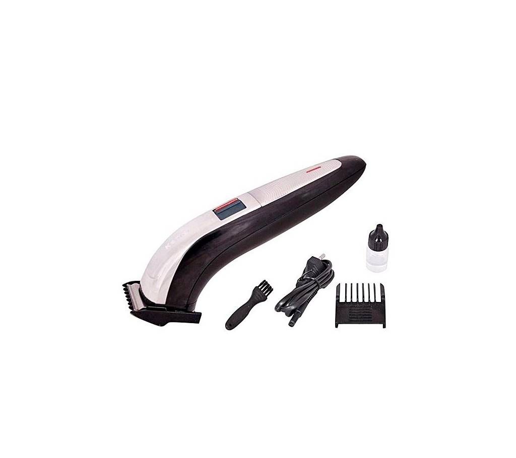 Kemei KM-3118 Rechargeable Hair Trimmer - Black and White