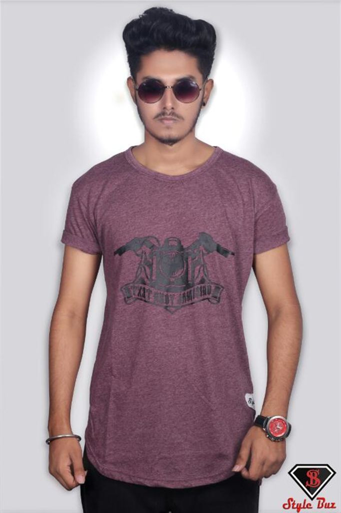 Bike merun printed half sleeve t-shirt