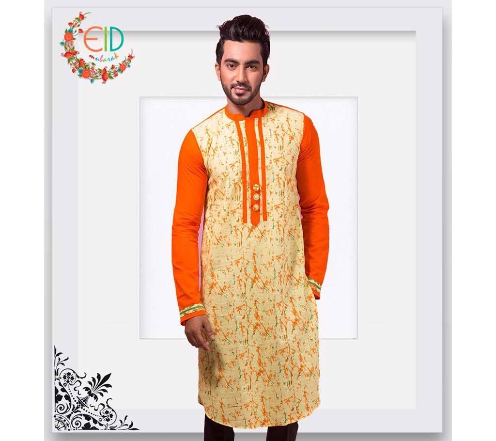 Mens Block Printed Cotton Punjabi