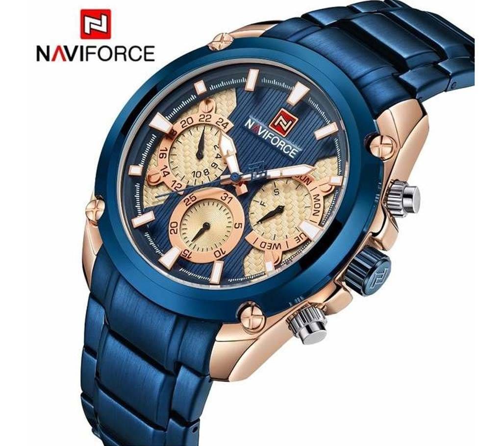 NAVIFORCE NF9113 STAINLESS STEEL CHRONOGRAPH WRIST WATCH FOR MEN_BLUE