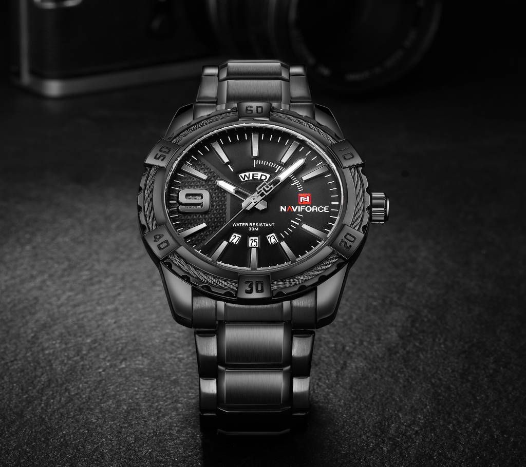 Naviforce Devil's Black Day & Date Gents Wrist Watch