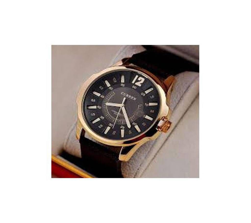 Leather Analog Wrist Watch For Men 