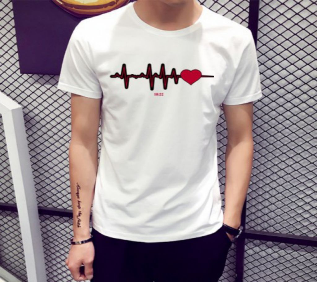 Heart Beat Round neck  t-shirt