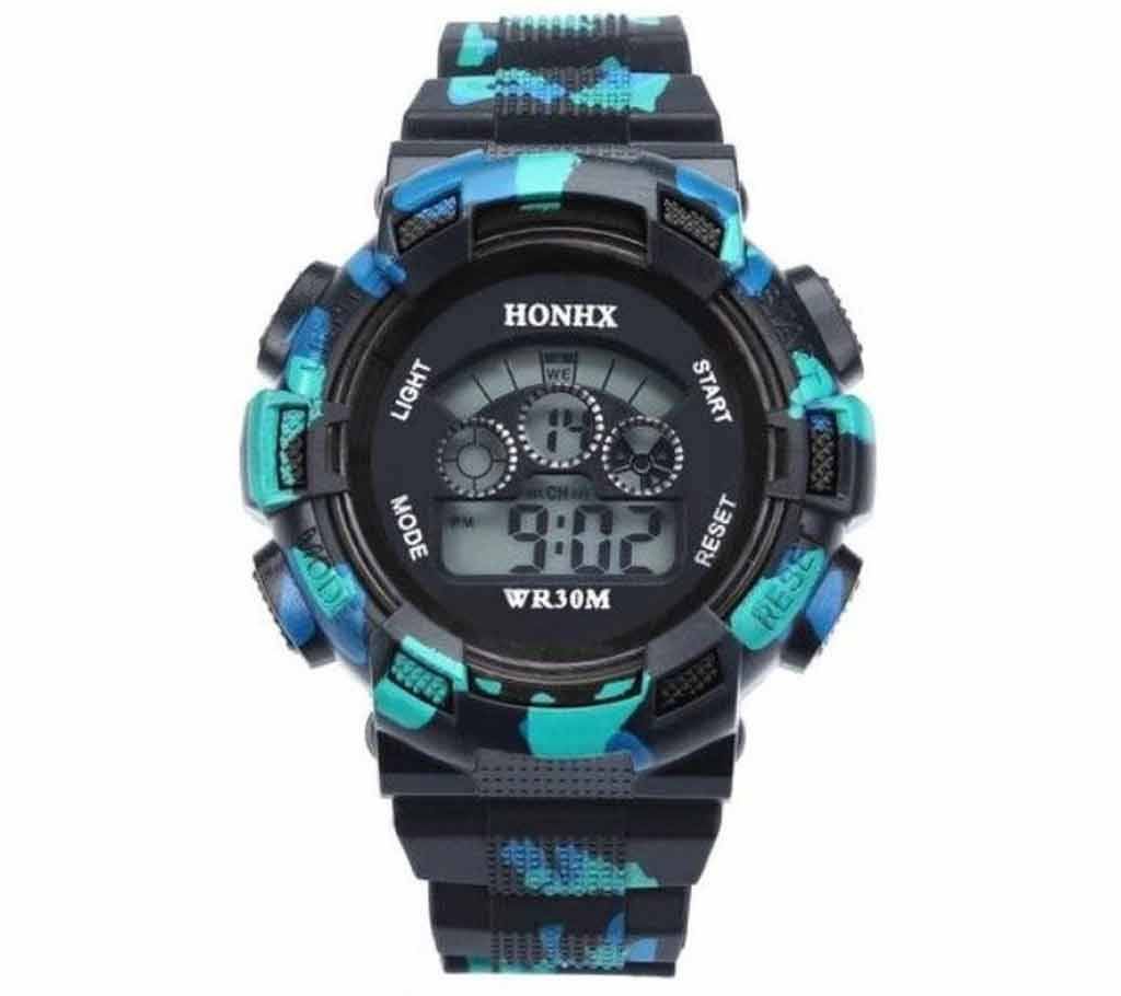 Silicone Rubber Waterproof Men's Digital Sports Watch