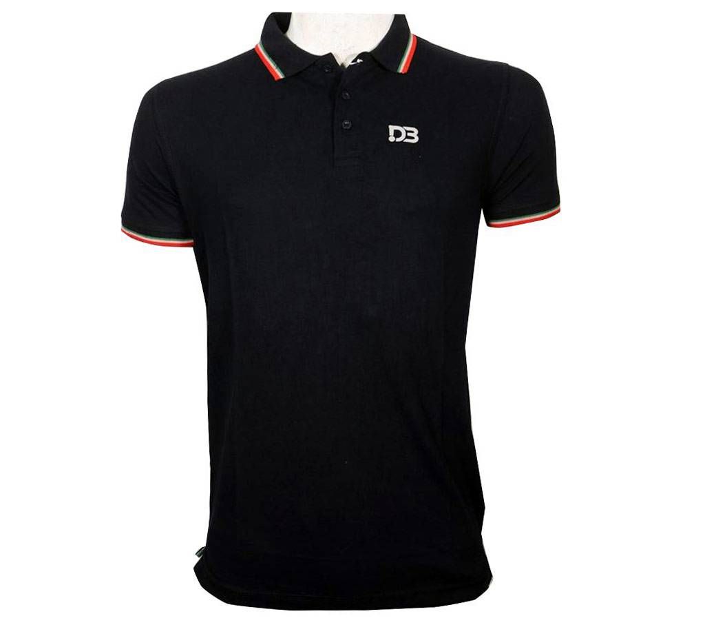 Premium Black Solid Menz Polo T-Shirt