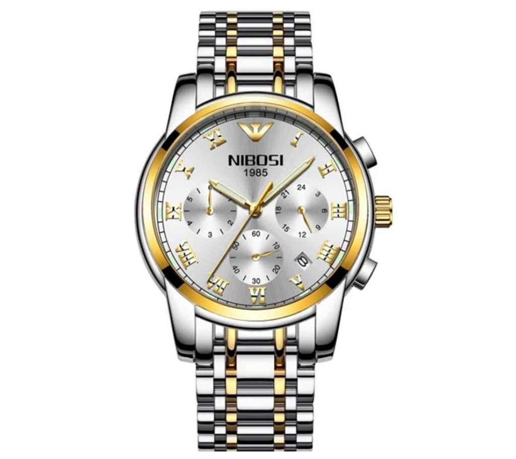 NIBOSI  NI-2301 Casual Quartz Watch Stainless Steel Ultra Thin Clock Male