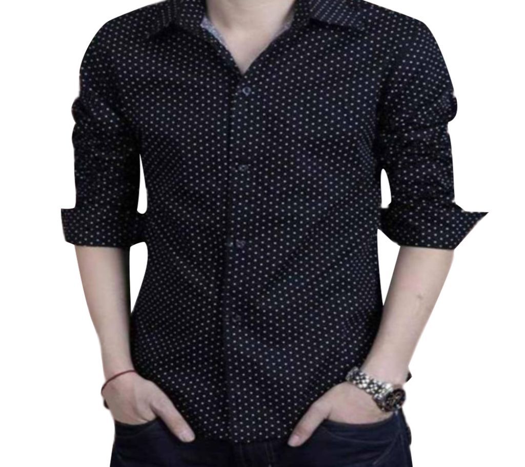 Black Ball Printed Formal Shirt for Men