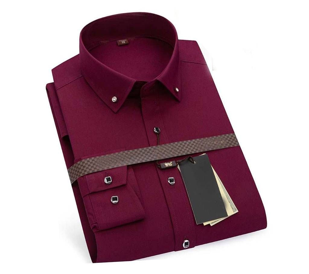 SK Marun Color Gents Full Sleeve Casual Cotton Shirt 