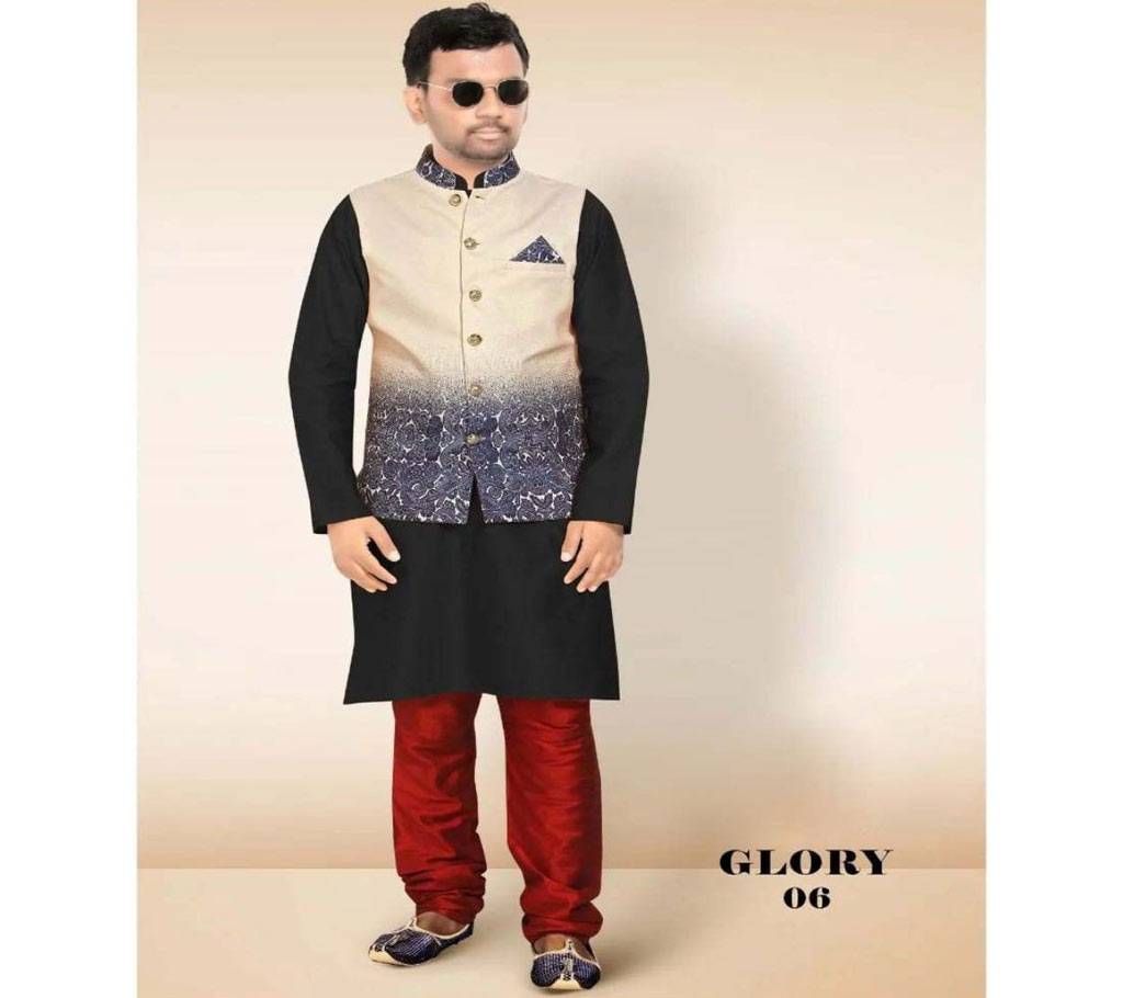 Beige with Ash Blue Fashionable  Koti for Men - Glory 06 - NDF