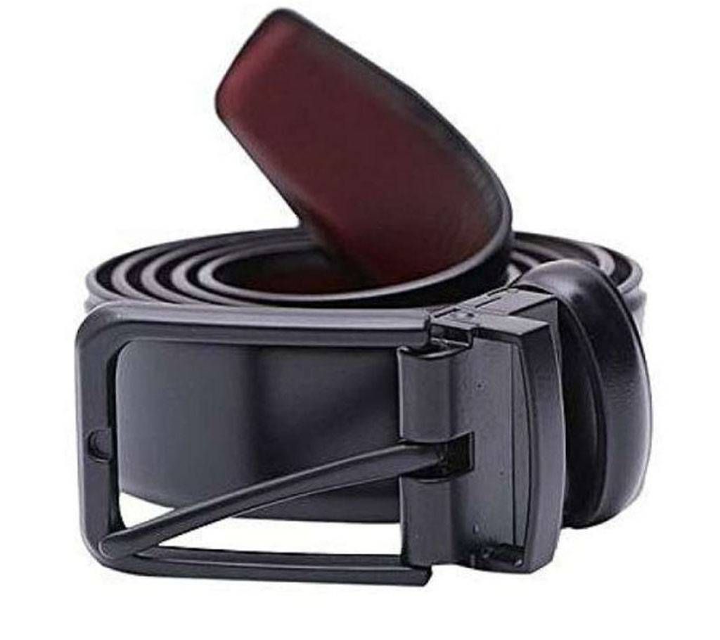 Black and Chocolate Leather Belt for Man-CSB-165
