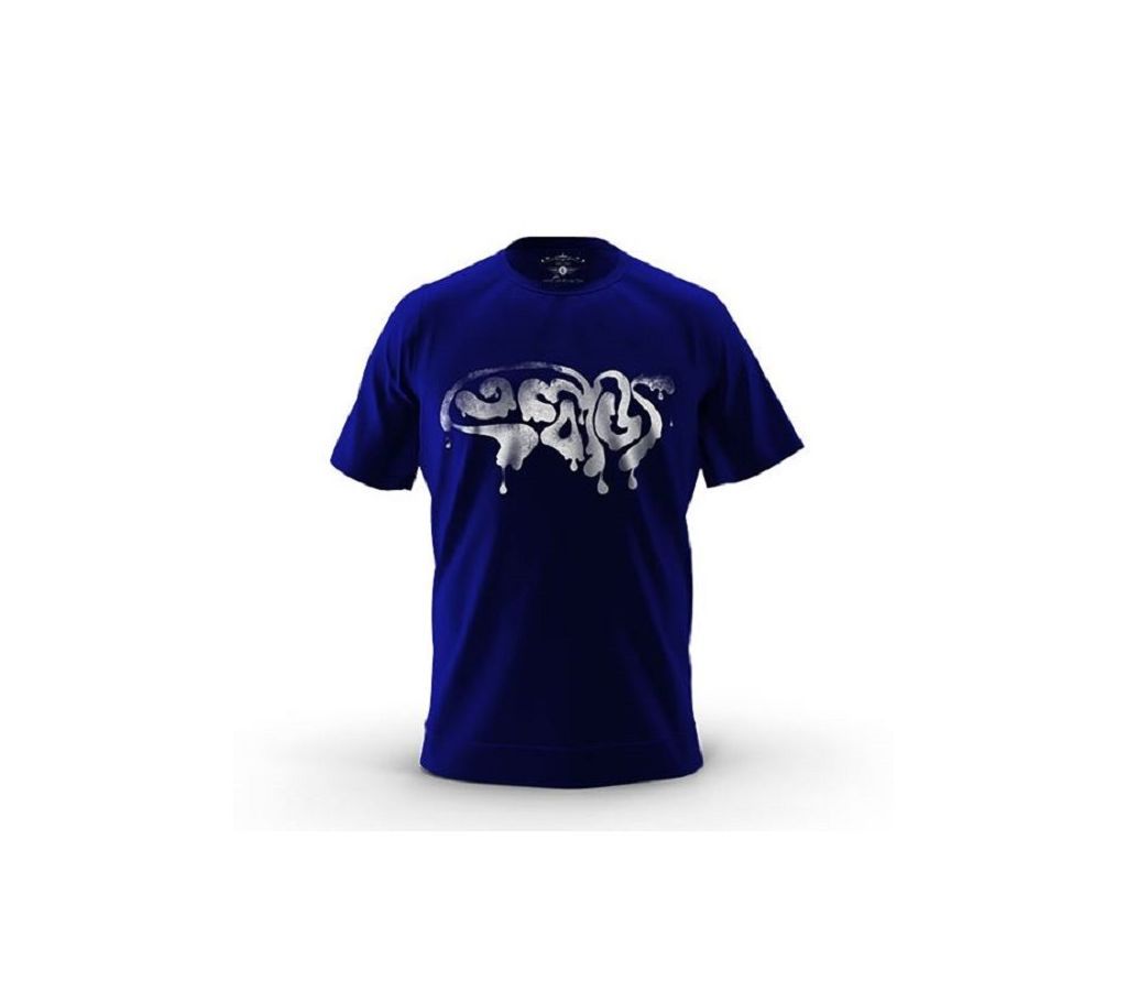 TELBAZ Bangla Text Printed Half Sleeve Cotton T Shirt For Men 