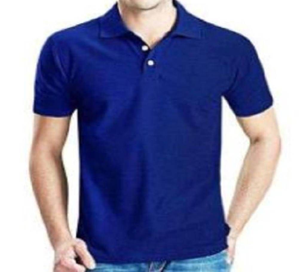 Mens New Casual Half Sleeve Polo t-Shirt For Men royal blue ..