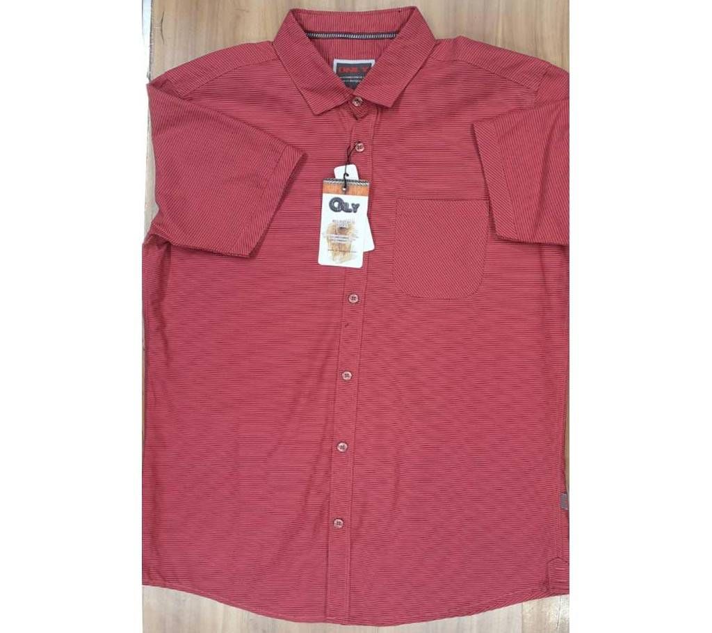 Half Sleeve Casual Shirt For Mens Red