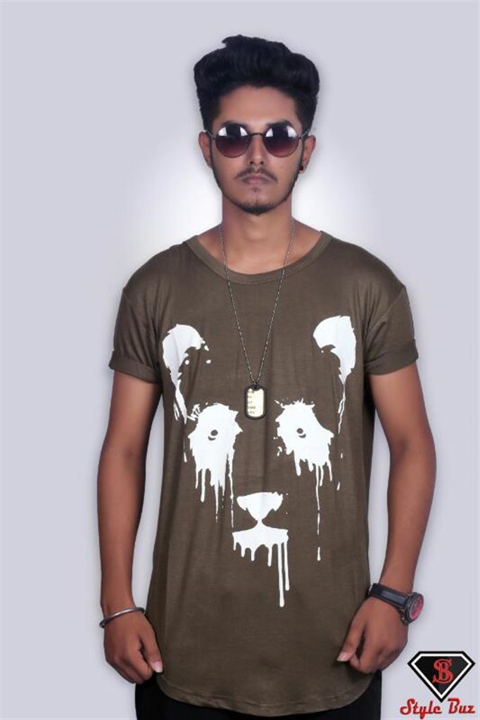 Panda printed half sleeve t-shirt