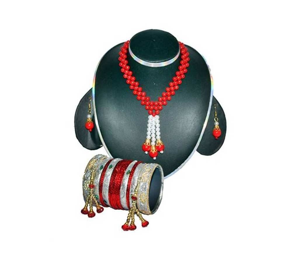 Perl Necklace and Bangles - Combo