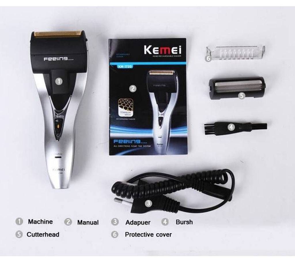 Kemei Original Rechargeable Electric Shaver Washable Pop-up Trimmer For Men KM-1720