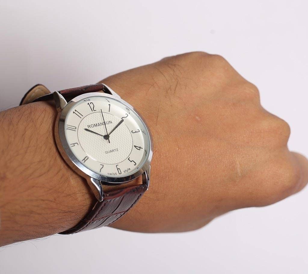 Romansun White dial  analog watch for men