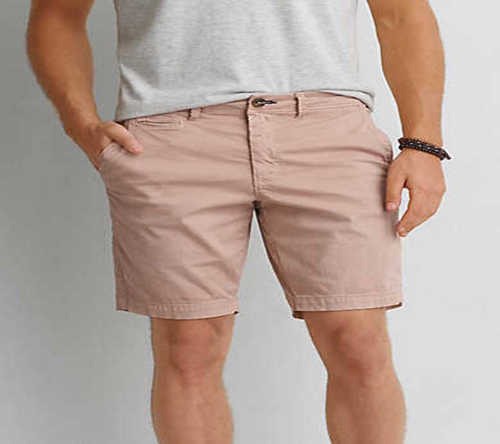 Pink Twill Gabardine Two Quarter Shorts Pant for Men