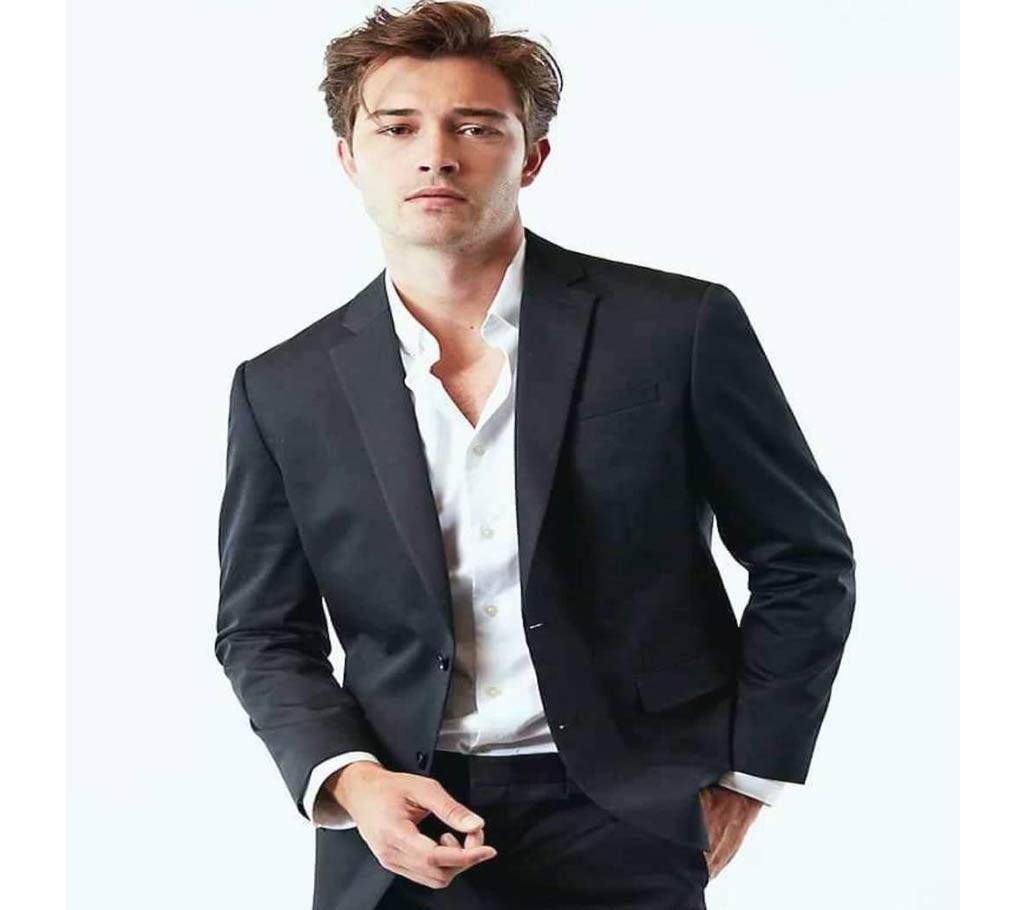 George Slim Fit Casual Blazer - Shiny Black
