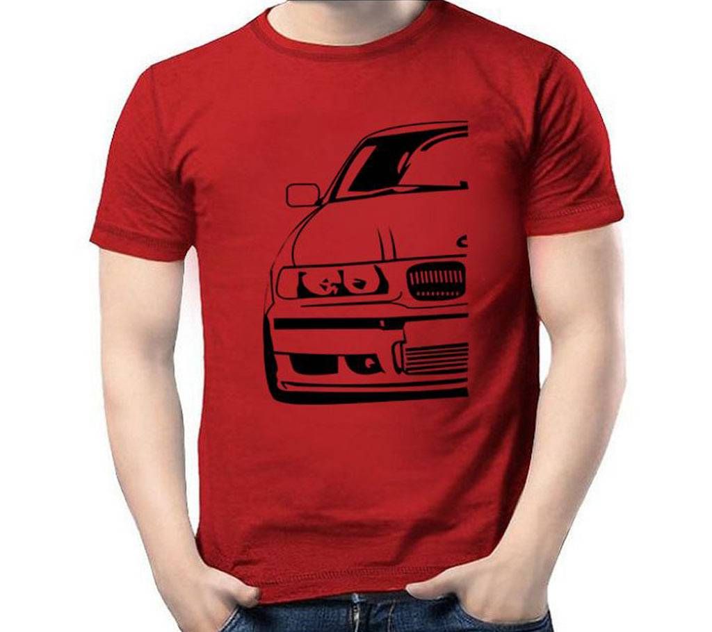 Car Gents Half Sleeve Cotton T-Shirt