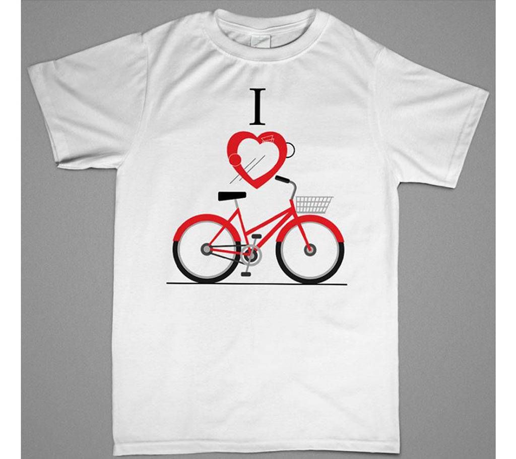 I Love Bicycle Mens Half Sleeve T Shirt