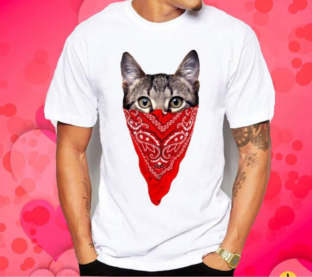 Half Sleeve Printed Cotton T Shirt For Men 