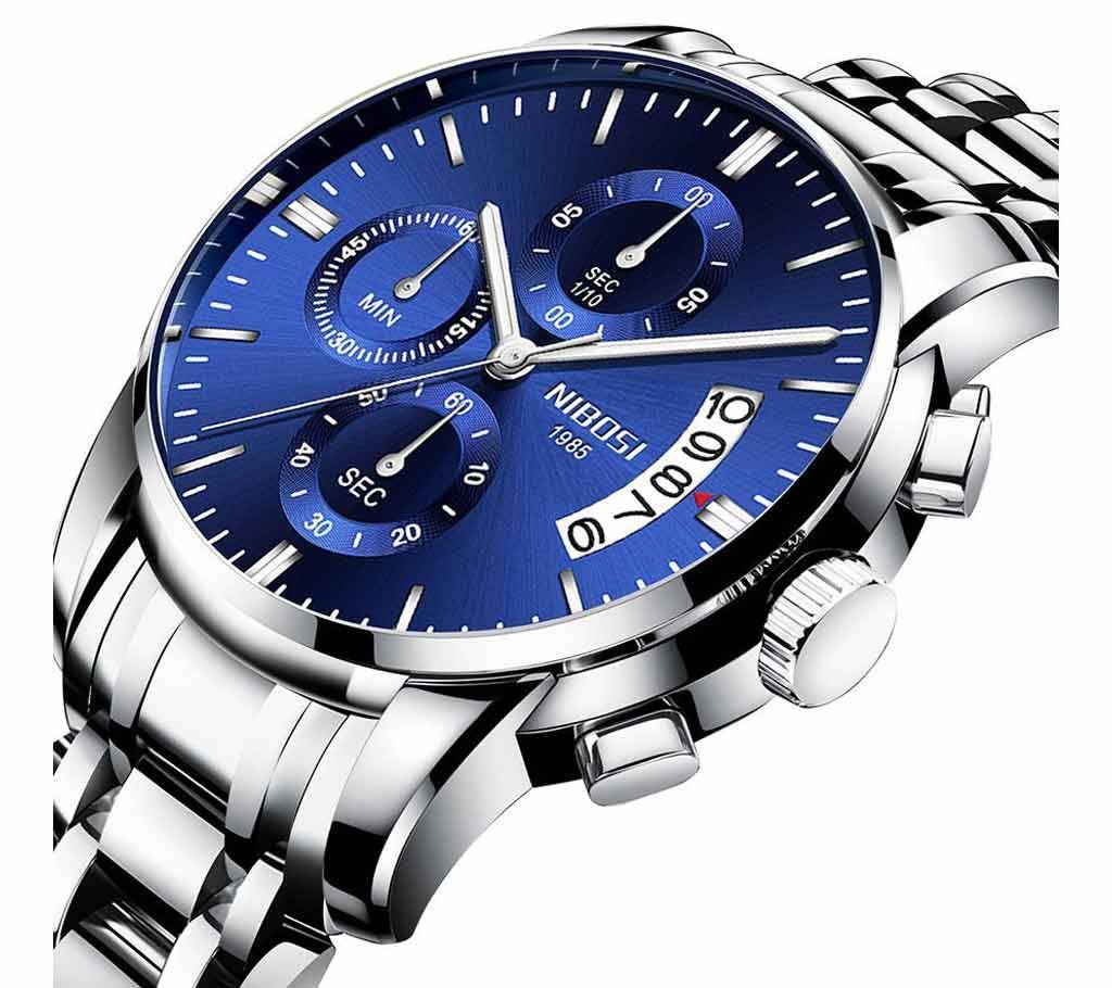 NIBOSI Mens Chronograph Quartz Wristwatch Blue
