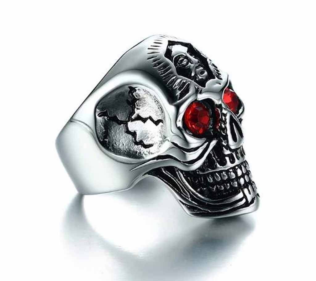 Titanium Stainless Steel Red Stone Male Rings (Size:9)