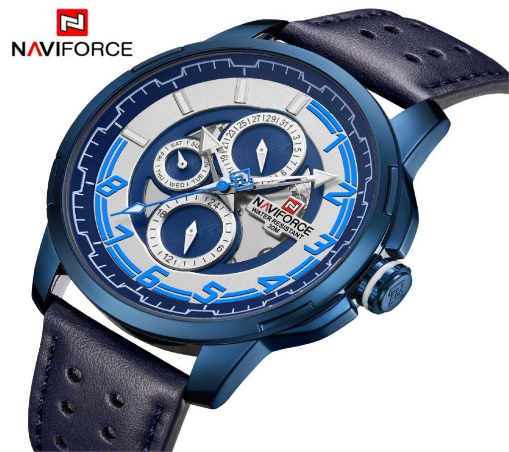 NAVIFORCE 9142 Chronograph Luxury Brand Men Casual Watch 24 Hours Date and week Display