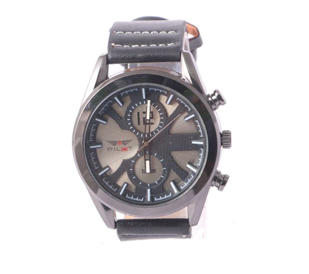 P 8119 Pilot Leather Wrist Watch For Men