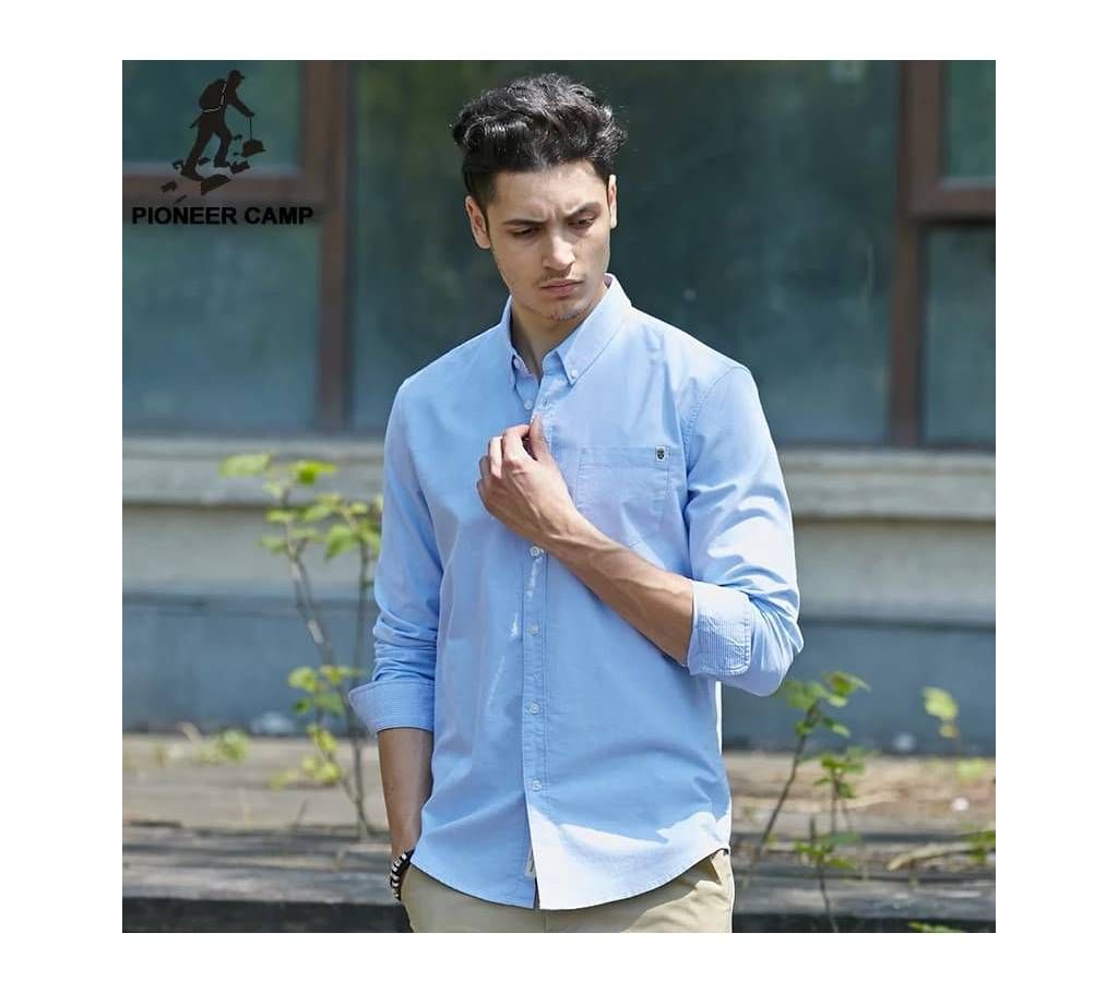 Gents Full Sleeve Casual Shirt-Sky Blue 