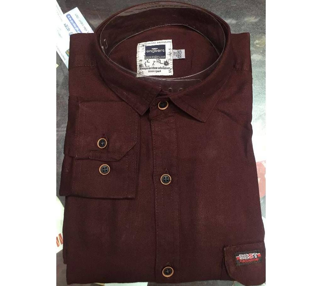 Engbers Cotton Shirt For Men-Merun 