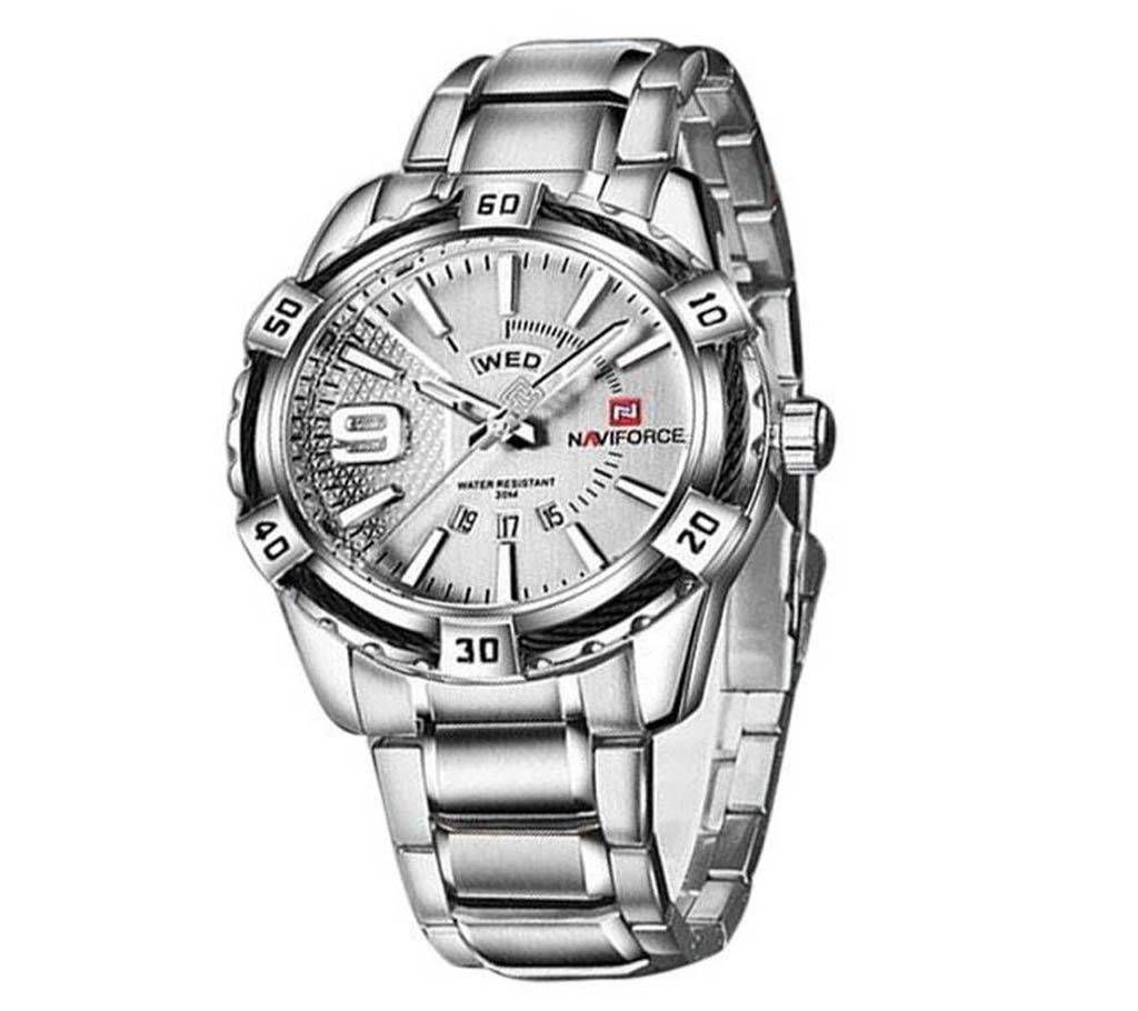 Naviforce 9117 Original Watch For Men Silver